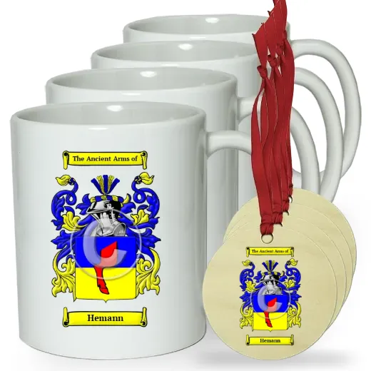 Hemann Set of 4 Classic Mugs and Ornaments