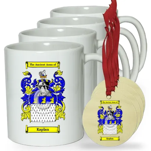 Kaplan Set of 4 Classic Mugs and Ornaments