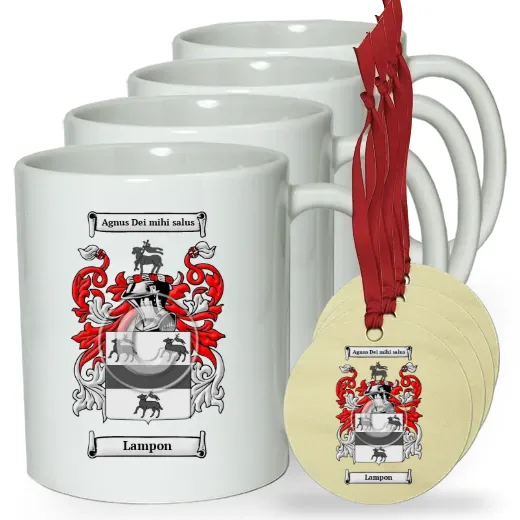 Lampon Set of 4 Classic Mugs and Ornaments