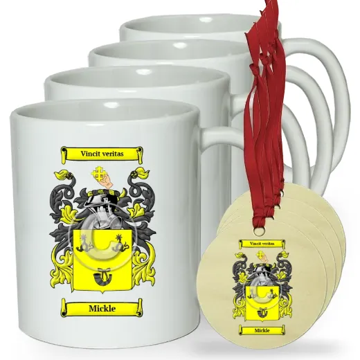 Mickle Set of 4 Classic Mugs and Ornaments