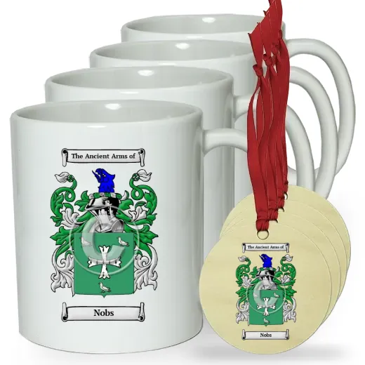 Nobs Set of 4 Classic Mugs and Ornaments