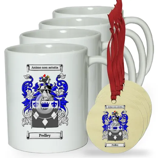 Pedley Set of 4 Classic Mugs and Ornaments
