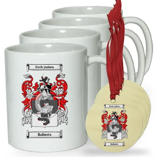 Roberts Set of 4 Classic Mugs and Ornaments