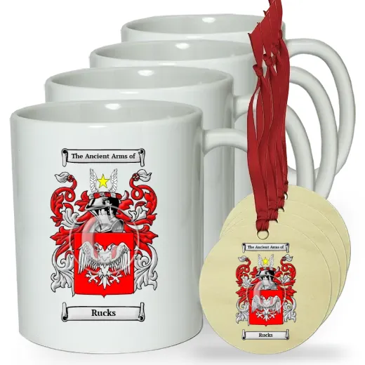 Rucks Set of 4 Classic Mugs and Ornaments