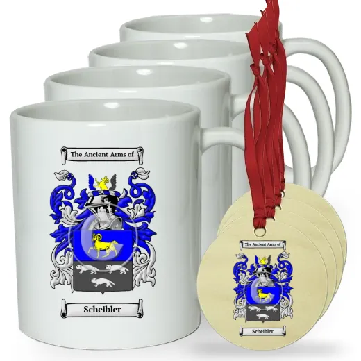 Scheibler Set of 4 Classic Mugs and Ornaments