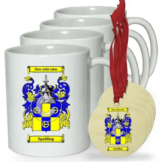 Spalding Set of 4 Classic Mugs and Ornaments