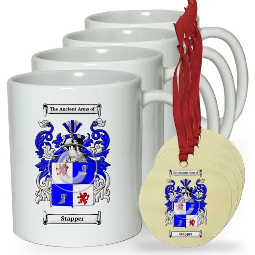 Stapper Set of 4 Classic Mugs and Ornaments