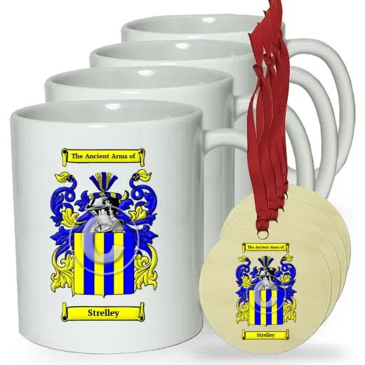Strelley Set of 4 Classic Mugs and Ornaments