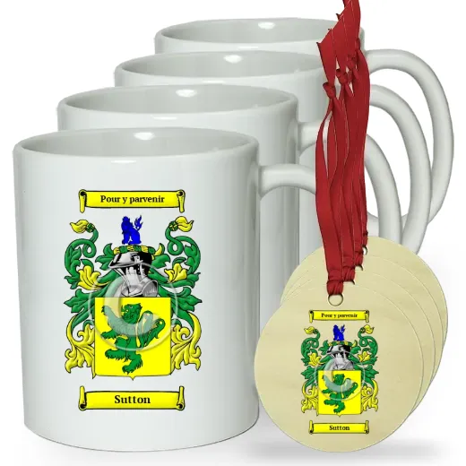 Sutton Set of 4 Classic Mugs and Ornaments