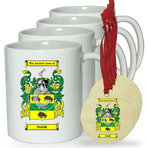Swink Set of 4 Classic Mugs and Ornaments