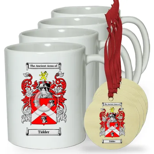 Tidder Set of 4 Classic Mugs and Ornaments