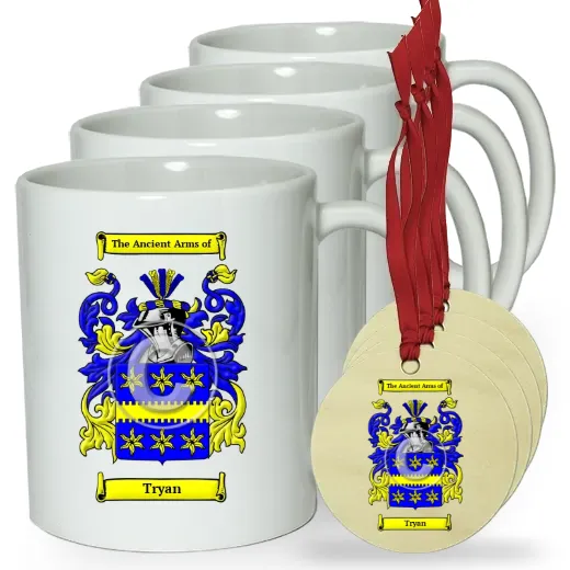 Tryan Set of 4 Classic Mugs and Ornaments