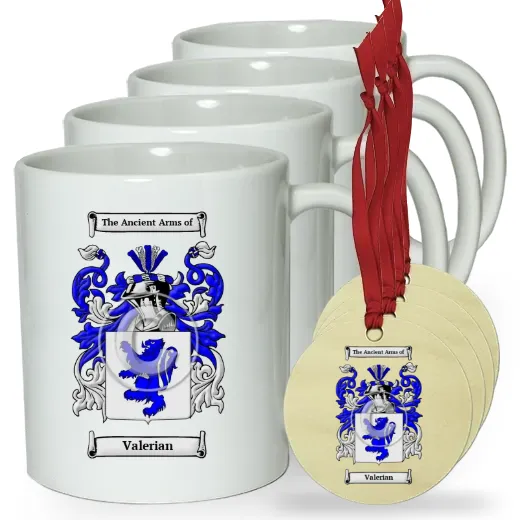 Valerian Set of 4 Classic Mugs and Ornaments