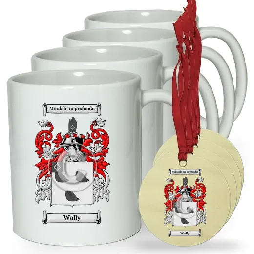 Wally Set of 4 Classic Mugs and Ornaments