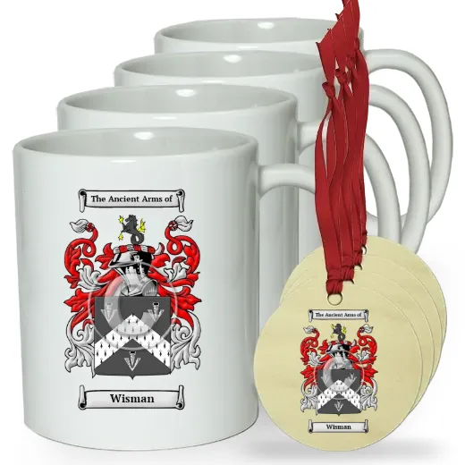 Wisman Set of 4 Classic Mugs and Ornaments