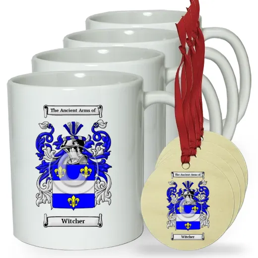 Witcher Set of 4 Classic Mugs and Ornaments