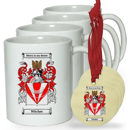 Witcher Set of 4 Classic Mugs and Ornaments