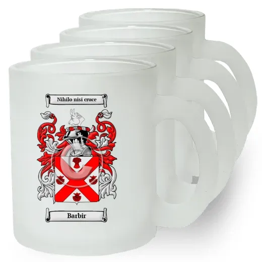 Barbir Set of 4 Frosted Glass Mugs