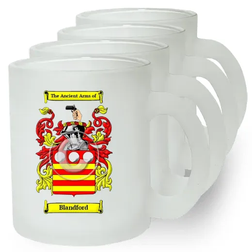 Blandford Set of 4 Frosted Glass Mugs