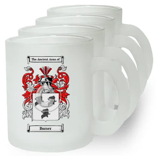 Burser Set of 4 Frosted Glass Mugs