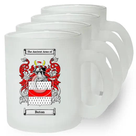 Buton Set of 4 Frosted Glass Mugs