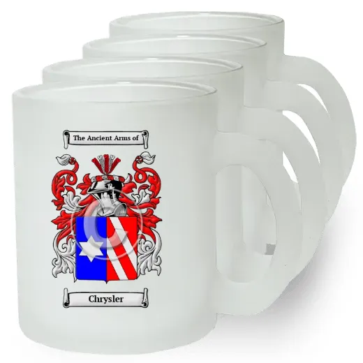 Chrysler Set of 4 Frosted Glass Mugs