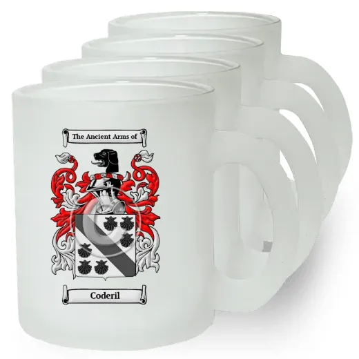 Coderil Set of 4 Frosted Glass Mugs