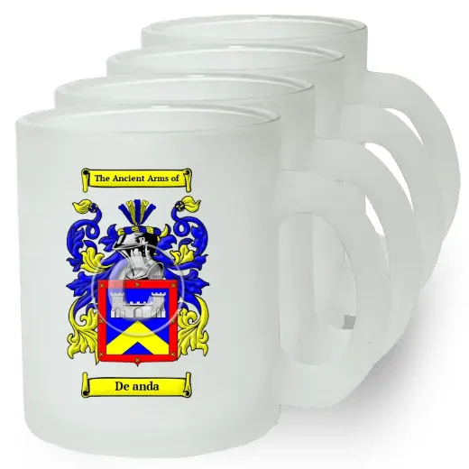 De anda Set of 4 Frosted Glass Mugs