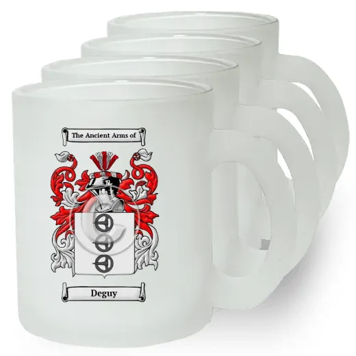 Deguy Set of 4 Frosted Glass Mugs
