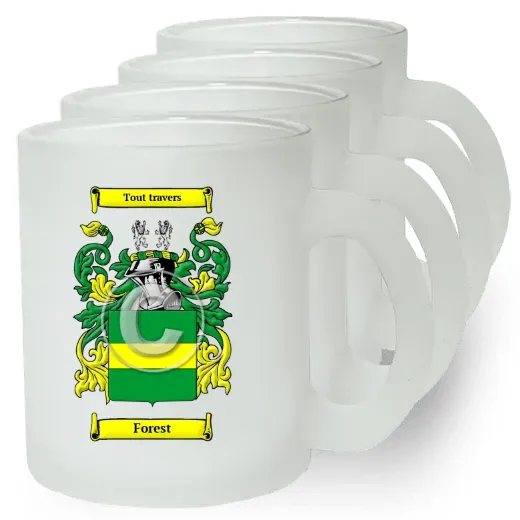 Forest Set of 4 Frosted Glass Mugs