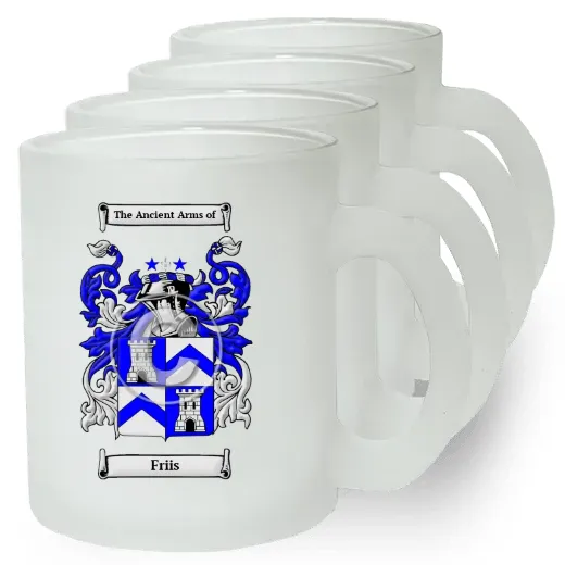 Friis Set of 4 Frosted Glass Mugs