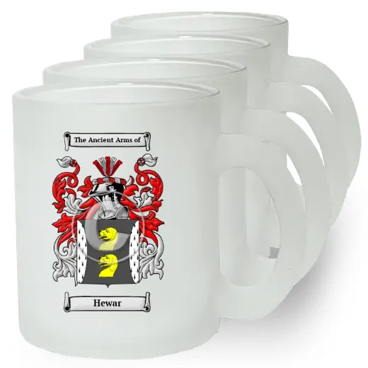 Hewar Set of 4 Frosted Glass Mugs