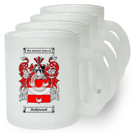 Hollywood Set of 4 Frosted Glass Mugs