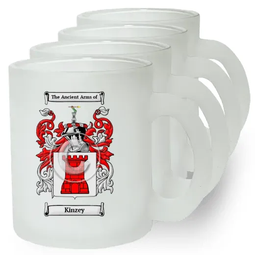 Kinzey Set of 4 Frosted Glass Mugs