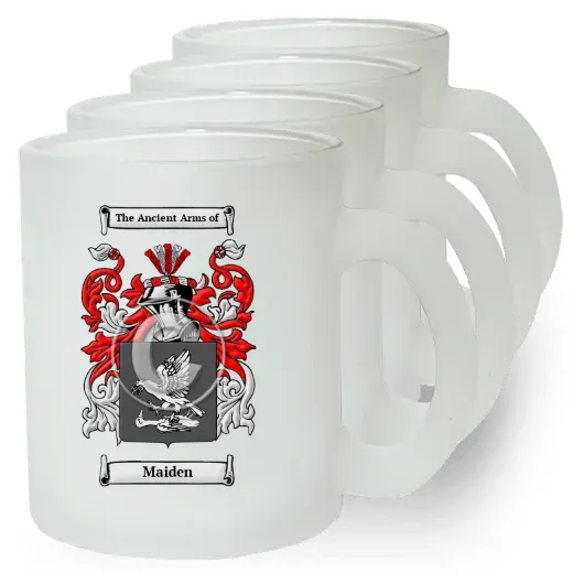 Maiden Set of 4 Frosted Glass Mugs