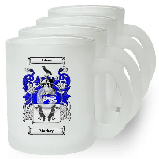 Markay Set of 4 Frosted Glass Mugs
