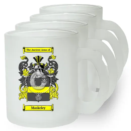 Maskeley Set of 4 Frosted Glass Mugs