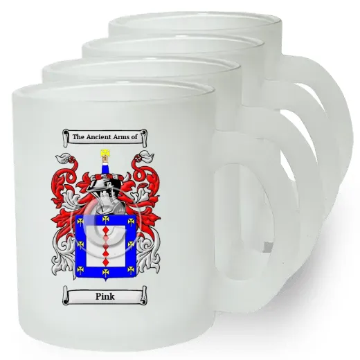 Pink Set of 4 Frosted Glass Mugs