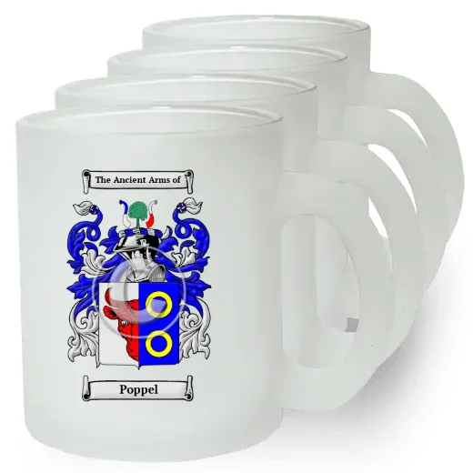 Poppel Set of 4 Frosted Glass Mugs