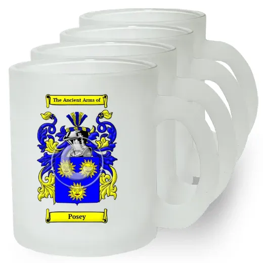 Posey Set of 4 Frosted Glass Mugs