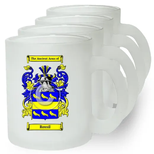 Rossil Set of 4 Frosted Glass Mugs