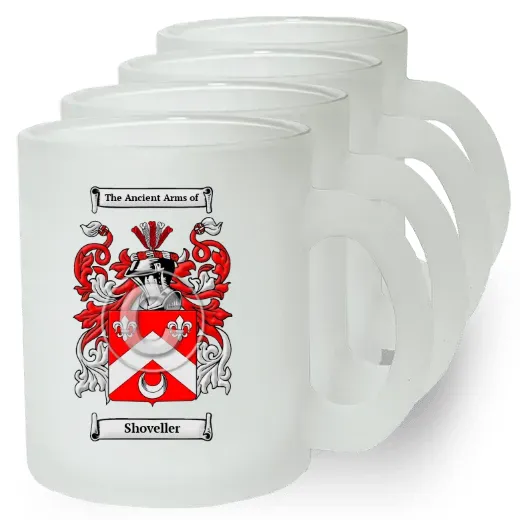 Shoveller Set of 4 Frosted Glass Mugs