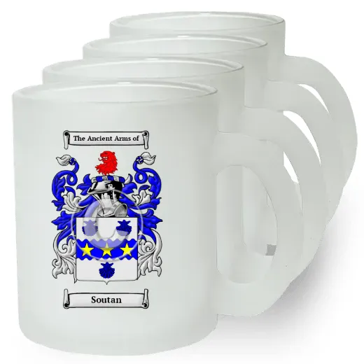 Soutan Set of 4 Frosted Glass Mugs