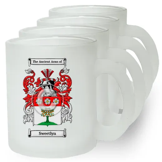Sweetlyn Set of 4 Frosted Glass Mugs