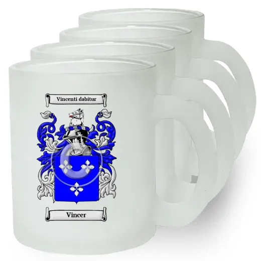 Vincer Set of 4 Frosted Glass Mugs