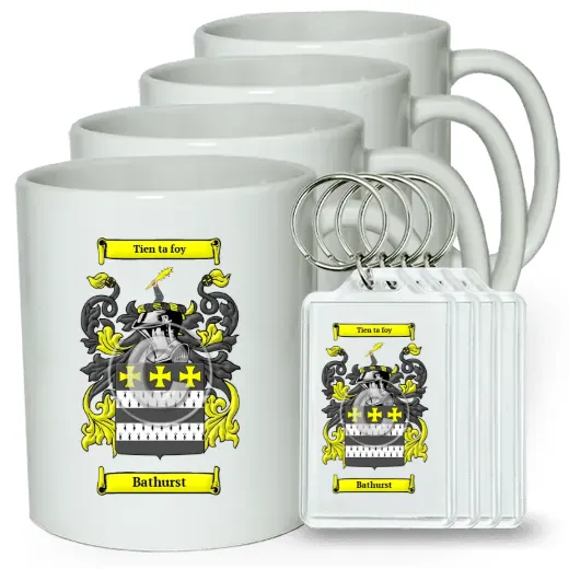 Bathurst Set of 4 Coffee Mugs and Keychains