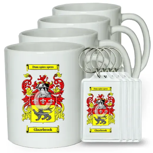 Glazebrook Set of 4 Coffee Mugs and Keychains