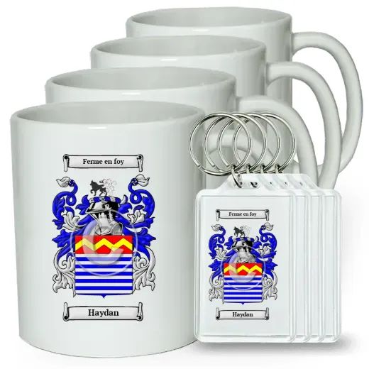 Haydan Set of 4 Coffee Mugs and Keychains