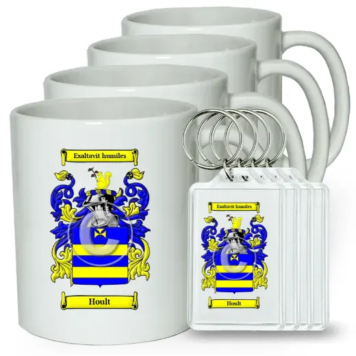 Hoult Set of 4 Coffee Mugs and Keychains