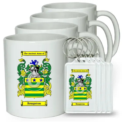 Kempston Set of 4 Coffee Mugs and Keychains